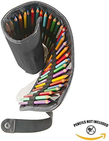 imageSpeedball Art Products 353360 Canvas Pencil Roll Up Olive WBrown Trim Holds 26 PencilsBlack W Black Trim