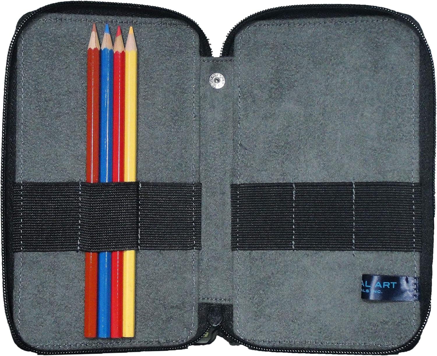 imageSpeedball Art Products Canvas Storage Case for Pencils Markers Pens and Art Supplies Holds Up To 24 Standard Pencils Sage