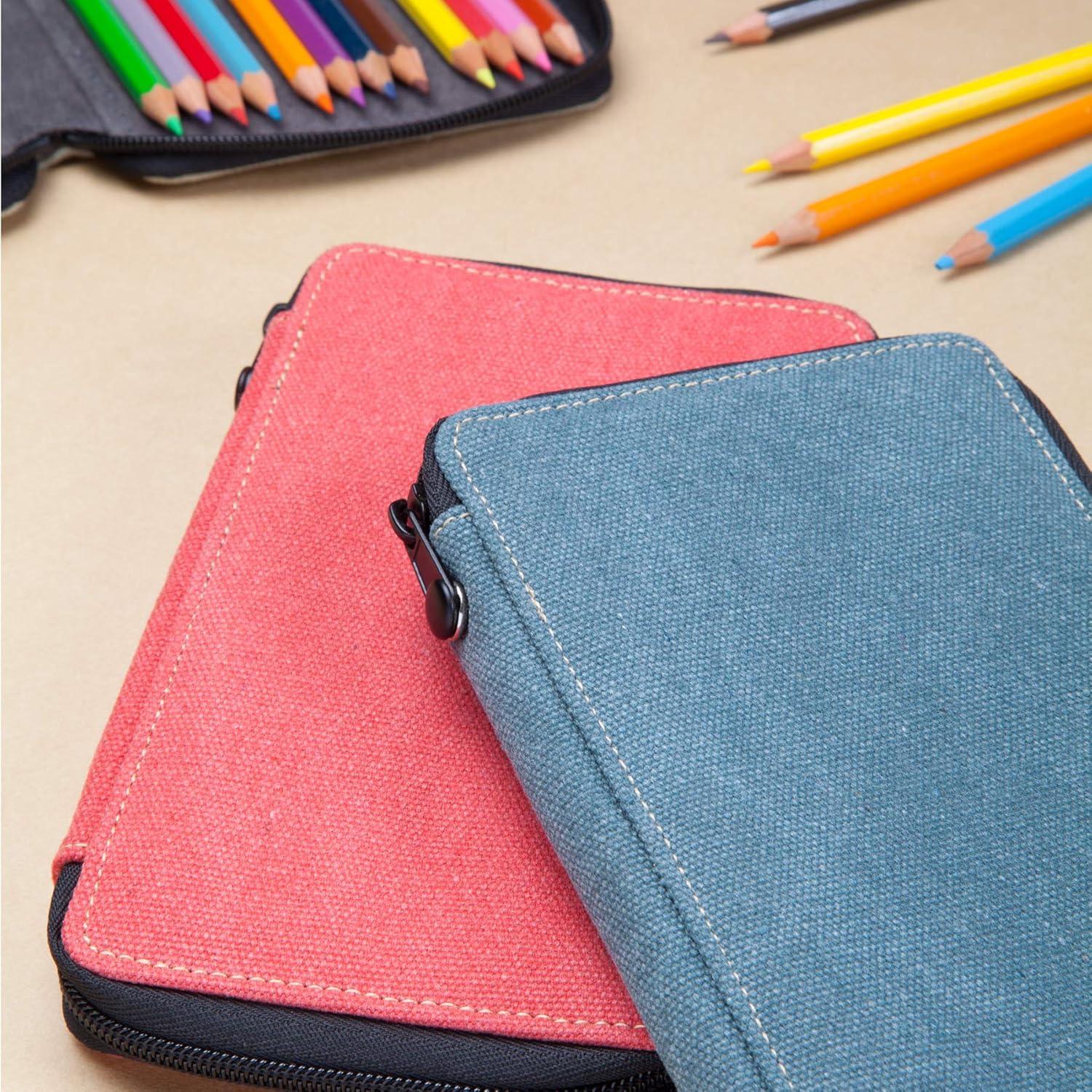 imageSpeedball Art Products Canvas Storage Case for Pencils Markers Pens and Art Supplies Holds Up To 24 Standard Pencils Sage