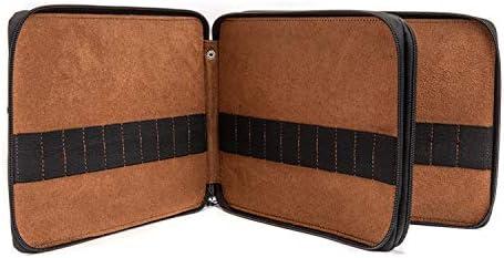 imageSpeedball Art Products Genuine Leather Storage Case for Pencils Markers Pens and Art Supplies Holds Up To 120 Standard Pencils Antique Brown