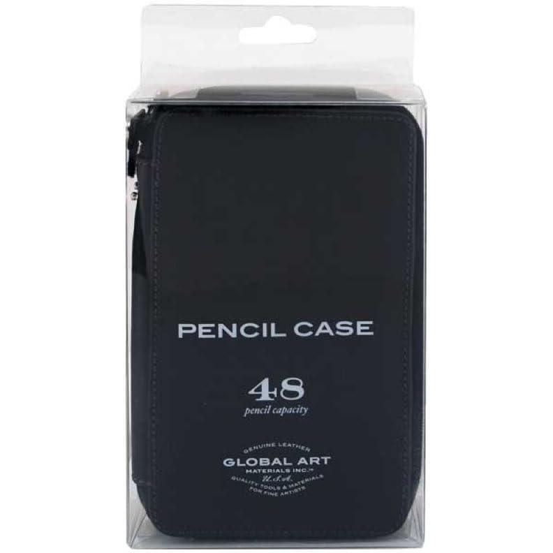 imageSpeedball Art Products Genuine Leather Storage Case for Pencils Markers Pens and Art Supplies Holds Up to 120 Standard Pencils Black48 Pencil Capacity