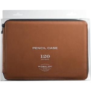 imageSpeedball Art Products Genuine Leather Storage Case for Pencils Markers Pens and Art Supplies Holds Up To 120 Standard Pencils Antique Brown