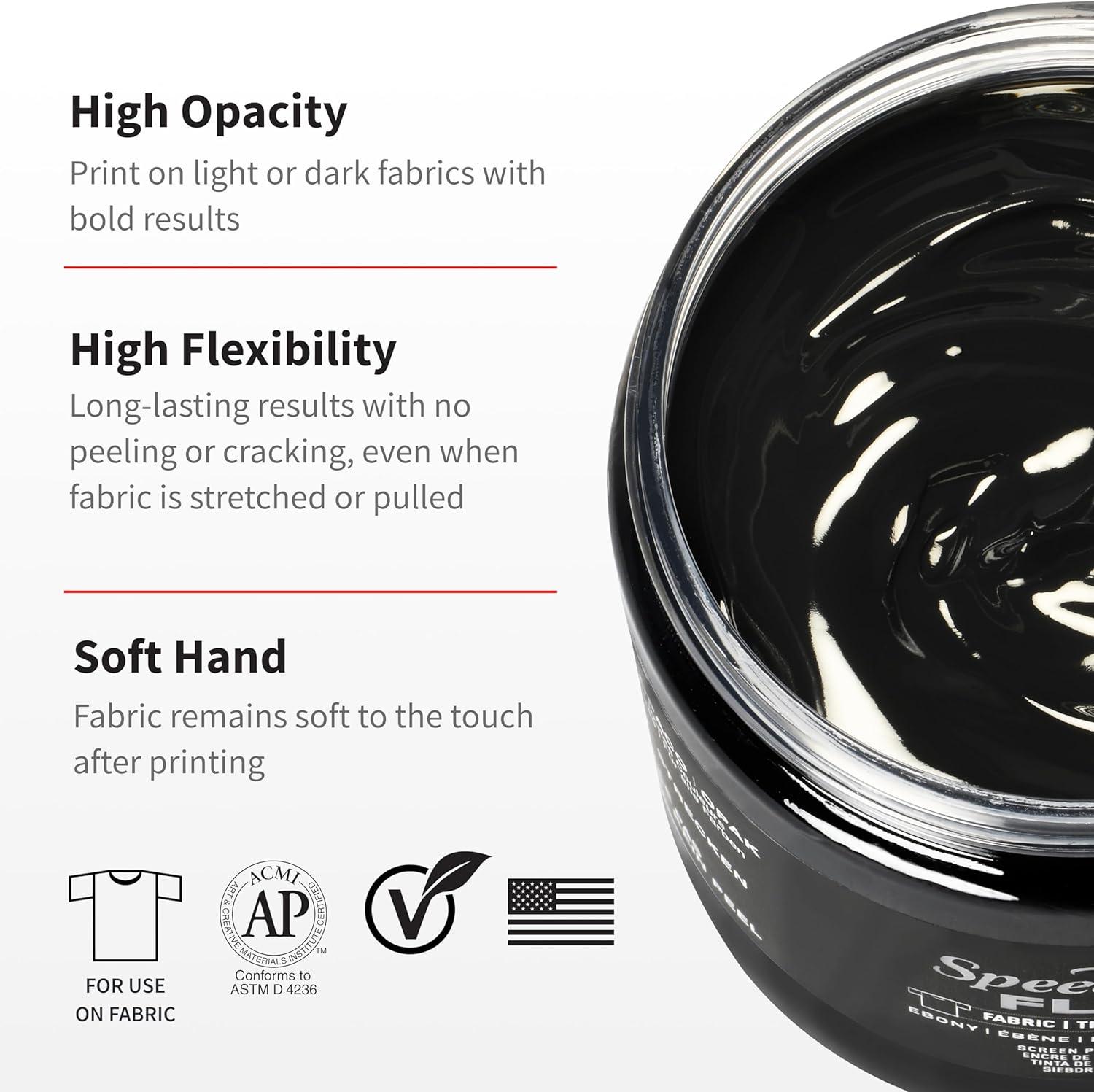 imageSpeedball Flex Fabric Screen Printing Ink 32Ounce Alpine White for TShirt and Silkscreen PrintmakingAssorted Colors