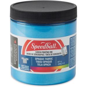 imageSpeedball Opaque Iridescent Fabric Screen Printing Ink 8Ounce Pearly WhiteBlue Topaz