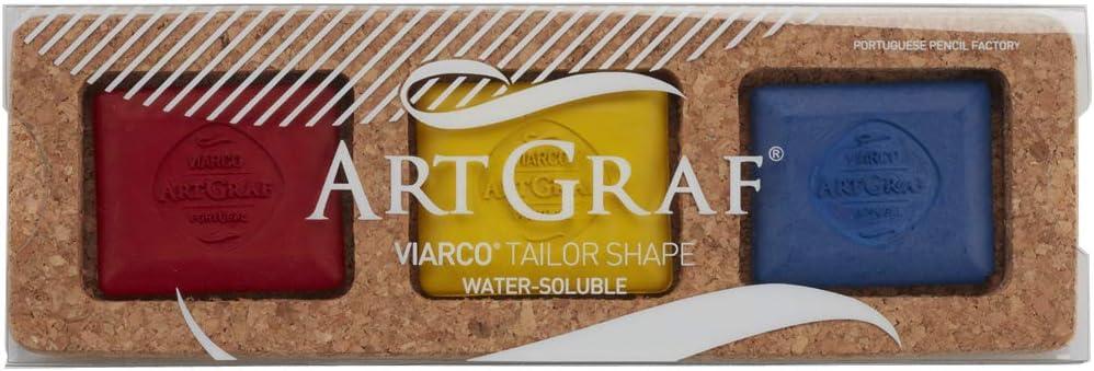 imageArt Graf Artist Water Soluble Tailors Chalk Set of 3 Rich ampamp Intense Cork Box Primary Color 3 Pc Set