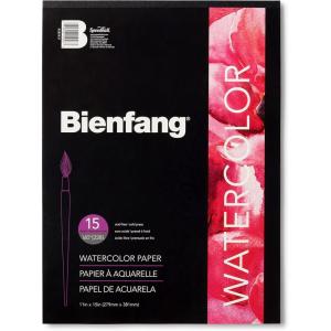 imageBienfang Watercolor Paper Pad 9x12 Cold Press 15 Sheets 140lb  228gsm11 by 15Inch