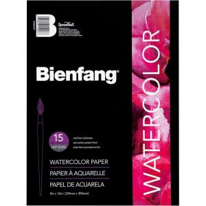 imageBienfang Watercolor Paper Pad 9x12 Cold Press 15 Sheets 140lb  228gsm9 by 12Inch