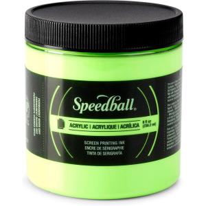 imageSpeedball 45653 Fluorescent Screen Printing Ink 8 Fl oz YellowFluorescent Lime Green