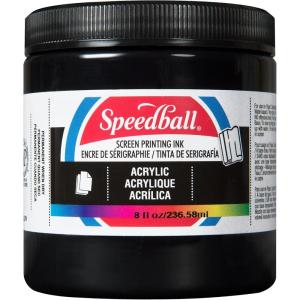 imageSpeedball 046222 Acrylic Screen Printing Ink 8 fl oz Night Glo GreenBlack