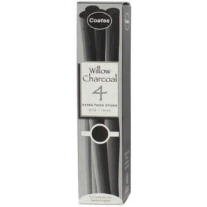 imagePH Coate Artist Willow Charcoal Medium 25 Sticks BlackExtra Thick