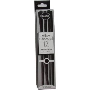 imagePH Coate Artist Willow Charcoal Medium 25 Sticks BlackThick
