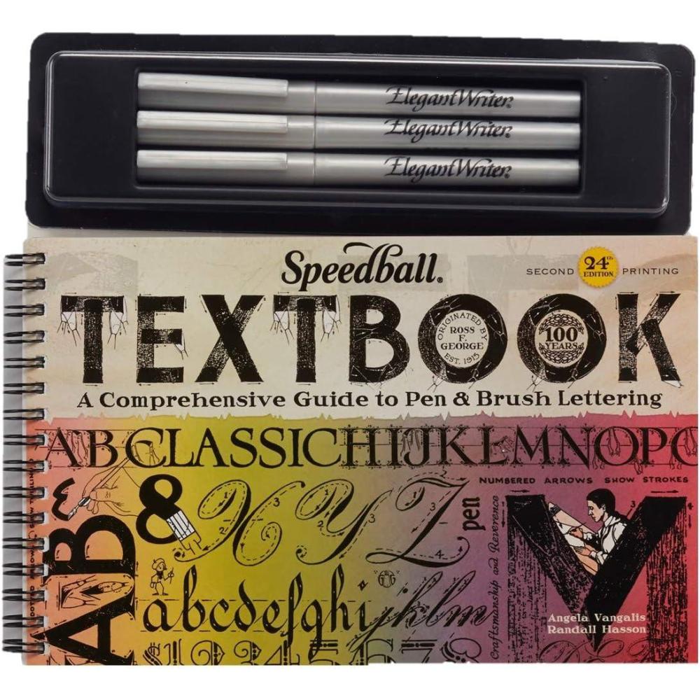 imageSpeedball Art Products Elegant Writer Calligraphy Marker Set 12 Pack 13mm 28213 Marker Set with Textbook  Assorted Sizes