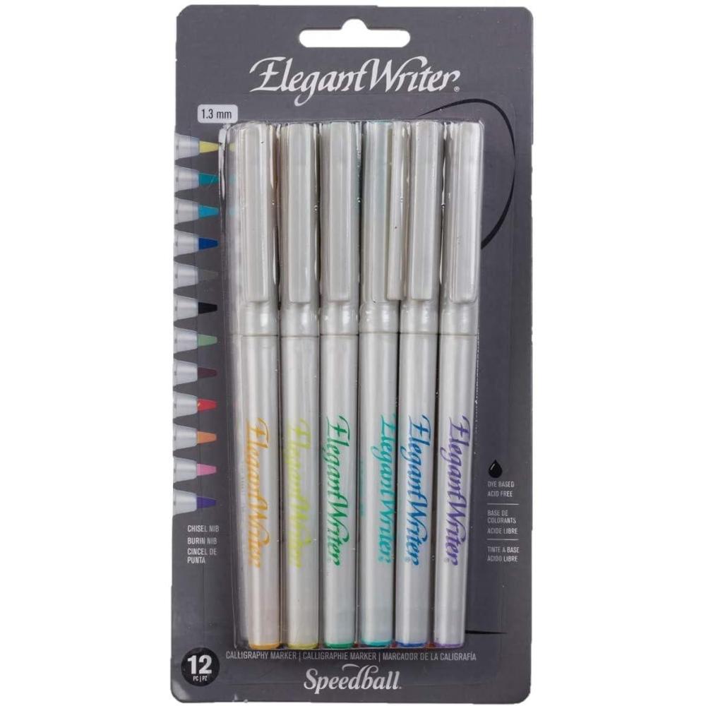 imageSpeedball Art Products Elegant Writer Calligraphy Marker Set 12 Pack 13mm 2821Multicolor