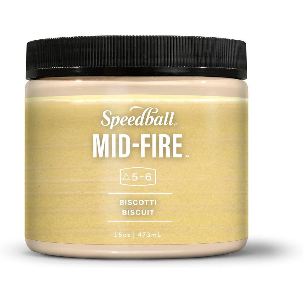 imageSpeedball MidFire Glaze 4Ounce Sample Set Assorted Colors 12 4Ounce Jars for Pottery and CeramicsBiscotti