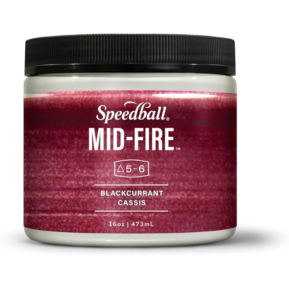 imageSpeedball MidFire Glaze 4Ounce Sample Set Assorted Colors 12 4Ounce Jars for Pottery and CeramicsBlackcurrant