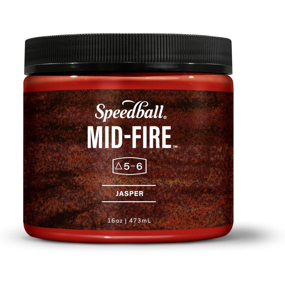 imageSpeedball MidFire Glaze 4Ounce Sample Set Assorted Colors 12 4Ounce Jars for Pottery and CeramicsJasper