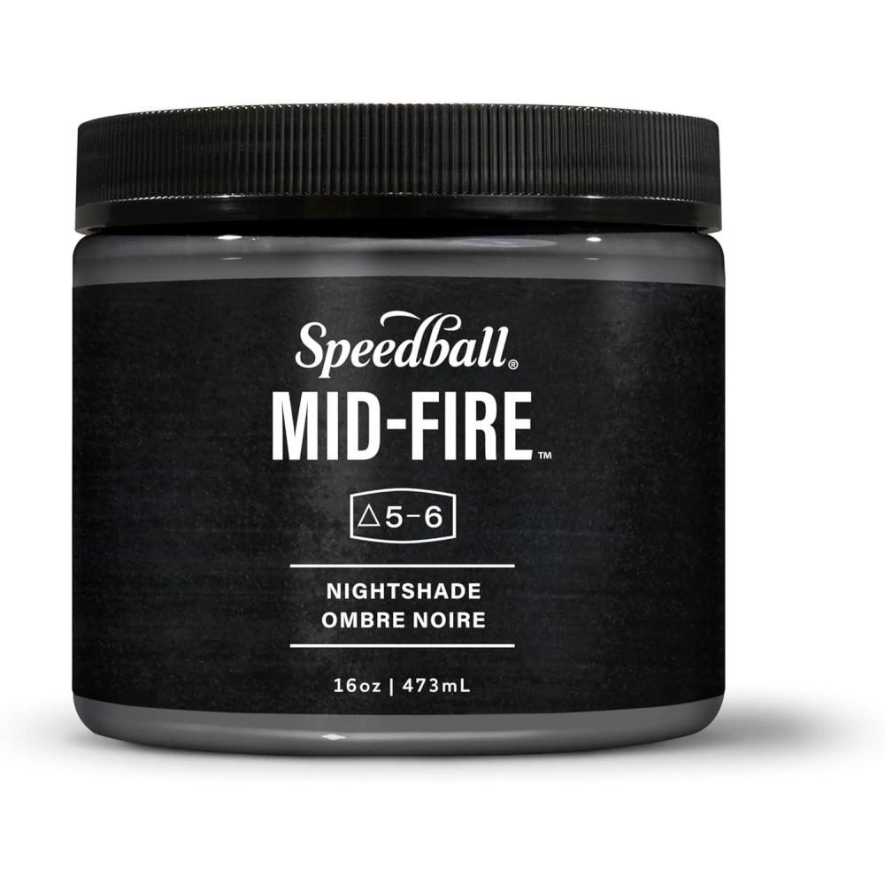 imageSpeedball MidFire Glaze 4Ounce Sample Set Assorted Colors 12 4Ounce Jars for Pottery and CeramicsNightshade