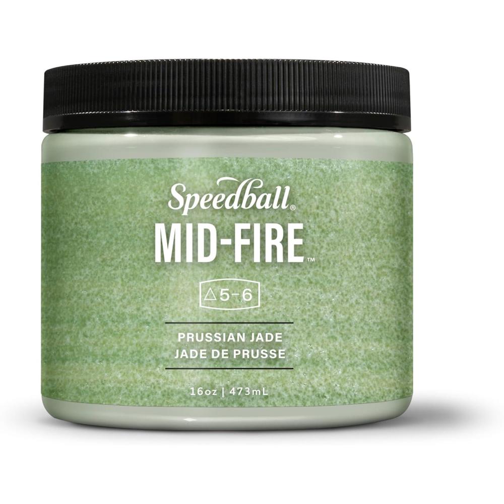 imageSpeedball MidFire Glaze 4Ounce Sample Set Assorted Colors 12 4Ounce Jars for Pottery and CeramicsPrussian Jade