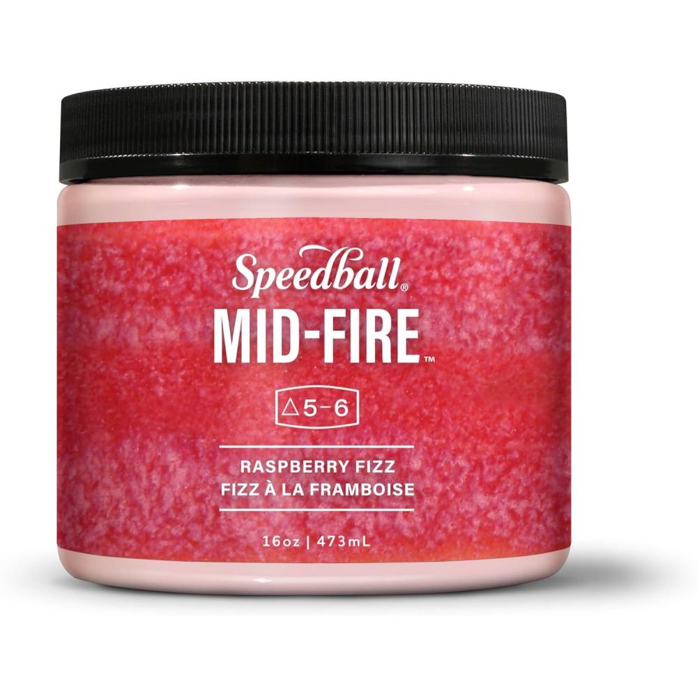 imageSpeedball MidFire Glaze 4Ounce Sample Set Assorted Colors 12 4Ounce Jars for Pottery and CeramicsRaspberry Fizz