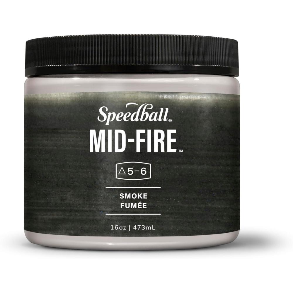 imageSpeedball MidFire Glaze 4Ounce Sample Set Assorted Colors 12 4Ounce Jars for Pottery and CeramicsSmoke
