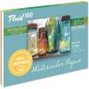 imageFluid 100 Watercolor Paper Block 9 x 12 inches 15 Sheets 140 lb 300 GSM 100 Cotton Hot Press Pad for Artist Painting and Wet MediaBlock 140 lb