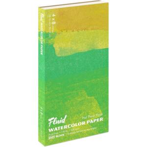 imageFluid Watercolor Paper Block 6 x 8 inches 15 Sheets 140 lb 300 GSM Hot Press Paper Pad for Artist Painting and Wet MediaWhite