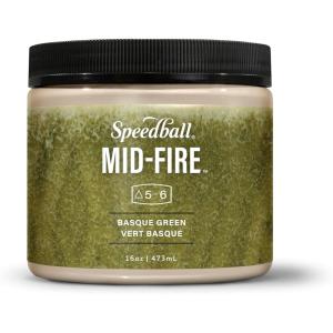 imageSpeedball MidFire Glaze 4Ounce Sample Set Assorted Colors 12 4Ounce Jars for Pottery and CeramicsBasque Green