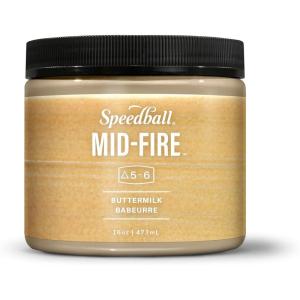 imageSpeedball MidFire Glaze 4Ounce Sample Set Assorted Colors 12 4Ounce Jars for Pottery and CeramicsButtermilk