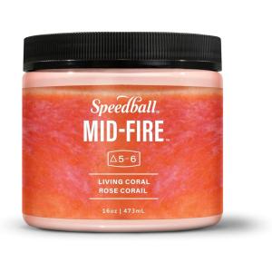 imageSpeedball MidFire Glaze 4Ounce Sample Set Assorted Colors 12 4Ounce Jars for Pottery and CeramicsLiving Coral