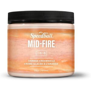 imageSpeedball MidFire Glaze 4Ounce Sample Set Assorted Colors 12 4Ounce Jars for Pottery and CeramicsOrange Cream