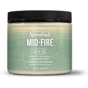 imageSpeedball MidFire Glaze 4Ounce Sample Set Assorted Colors 12 4Ounce Jars for Pottery and CeramicsStoried Sage
