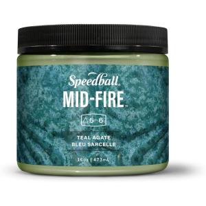 imageSpeedball MidFire Glaze 4Ounce Sample Set Assorted Colors 12 4Ounce Jars for Pottery and CeramicsTeal Agate