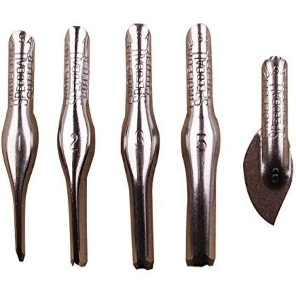 imageSpeedball Linoleum Cutters  5 Assorted Carving Printmaking Cutter Types Made in the USAReplacement Cutters 5Count