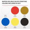 imageSpeedball 3470 WaterSoluble Block Printing Ink Starter Set  6 Bold Colors with Satiny Finish  125 FL OZ Tubes Multicolor