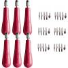 imageSpeedball Linoleum Cutter Kit 2Handle Tool Set Includes 6 Professional Linocut Carving Blades Made in USARed