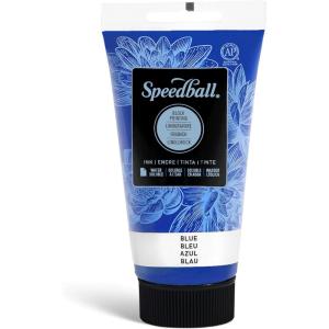 imageSpeedball 3804 Water Soluble Block Printing Ink  Bold Color With Satin Finish Ap Nontoxic 8 Fl Oz GreenBlue