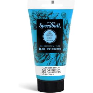 imageSpeedball 3804 Water Soluble Block Printing Ink  Bold Color With Satin Finish Ap Nontoxic 8 Fl Oz GreenFluorescent Blue