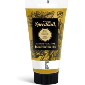 imageSpeedball 3804 Water Soluble Block Printing Ink  Bold Color With Satin Finish Ap Nontoxic 8 Fl Oz GreenGold