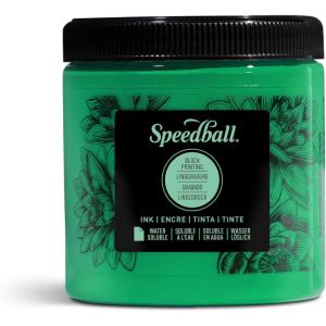 imageSpeedball 3804 Water Soluble Block Printing Ink  Bold Color With Satin Finish Ap Nontoxic 8 Fl Oz GreenGreen