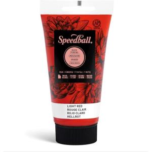 imageSpeedball 3804 Water Soluble Block Printing Ink  Bold Color With Satin Finish Ap Nontoxic 8 Fl Oz GreenLight Red