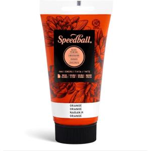 imageSpeedball 3804 Water Soluble Block Printing Ink  Bold Color With Satin Finish Ap Nontoxic 8 Fl Oz GreenOrange
