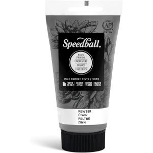 imageSpeedball 3804 Water Soluble Block Printing Ink  Bold Color With Satin Finish Ap Nontoxic 8 Fl Oz GreenPewter