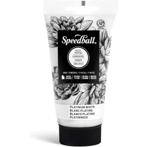 imageSpeedball 3804 Water Soluble Block Printing Ink  Bold Color With Satin Finish Ap Nontoxic 8 Fl Oz GreenPlatinum White