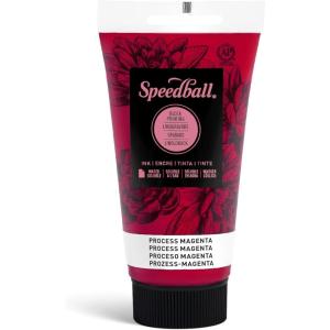 imageSpeedball 3804 Water Soluble Block Printing Ink  Bold Color With Satin Finish Ap Nontoxic 8 Fl Oz GreenProcess Magenta