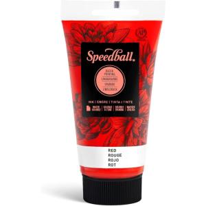 imageSpeedball 3804 Water Soluble Block Printing Ink  Bold Color With Satin Finish Ap Nontoxic 8 Fl Oz GreenRed