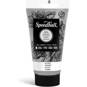 imageSpeedball 3804 Water Soluble Block Printing Ink  Bold Color With Satin Finish Ap Nontoxic 8 Fl Oz GreenSilver