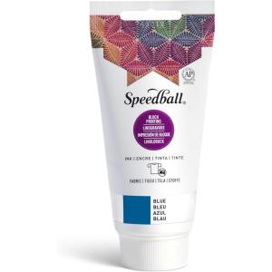 imageSpeedball Fabric Block Printing Ink 5oz Black No Heat Set Required for Textiles Permanent Formula Made in USABlue
