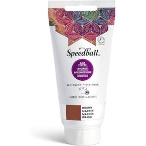 imageSpeedball Fabric Block Printing Ink 5oz Black No Heat Set Required for Textiles Permanent Formula Made in USABrown