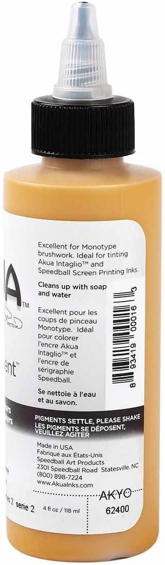 imageAkua Kolor AKTW Water Based Monotype Ink NonToxic 4 oz Bottle 16quot Height 16quot Width 475quot Length Titanium WhiteYellow Ochre