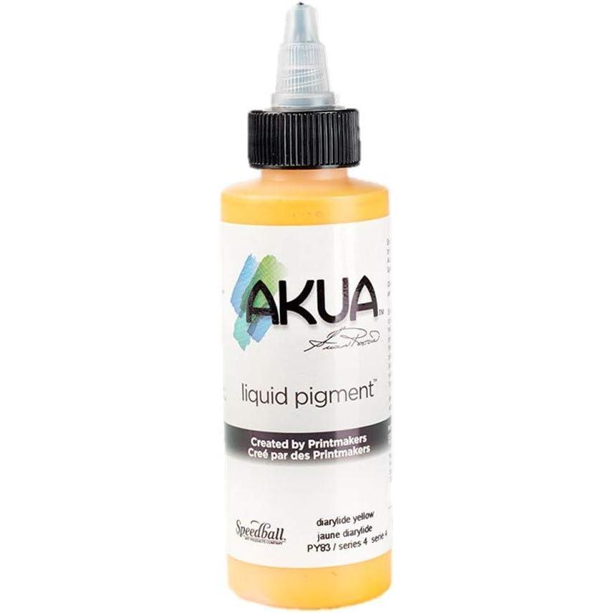 imageAkua Kolor AKTW Water Based Monotype Ink NonToxic 4 oz Bottle 16quot Height 16quot Width 475quot Length Titanium WhiteDiarylide Yellow